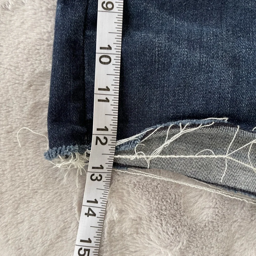 American Eagle Outfitters Super Hi Rise Shortie Raw Hem Denim Jean Shorts size 4